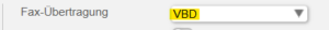 Screenshot Fax-Einstellung am SIP Trunk Voice Band Data (VBD)
