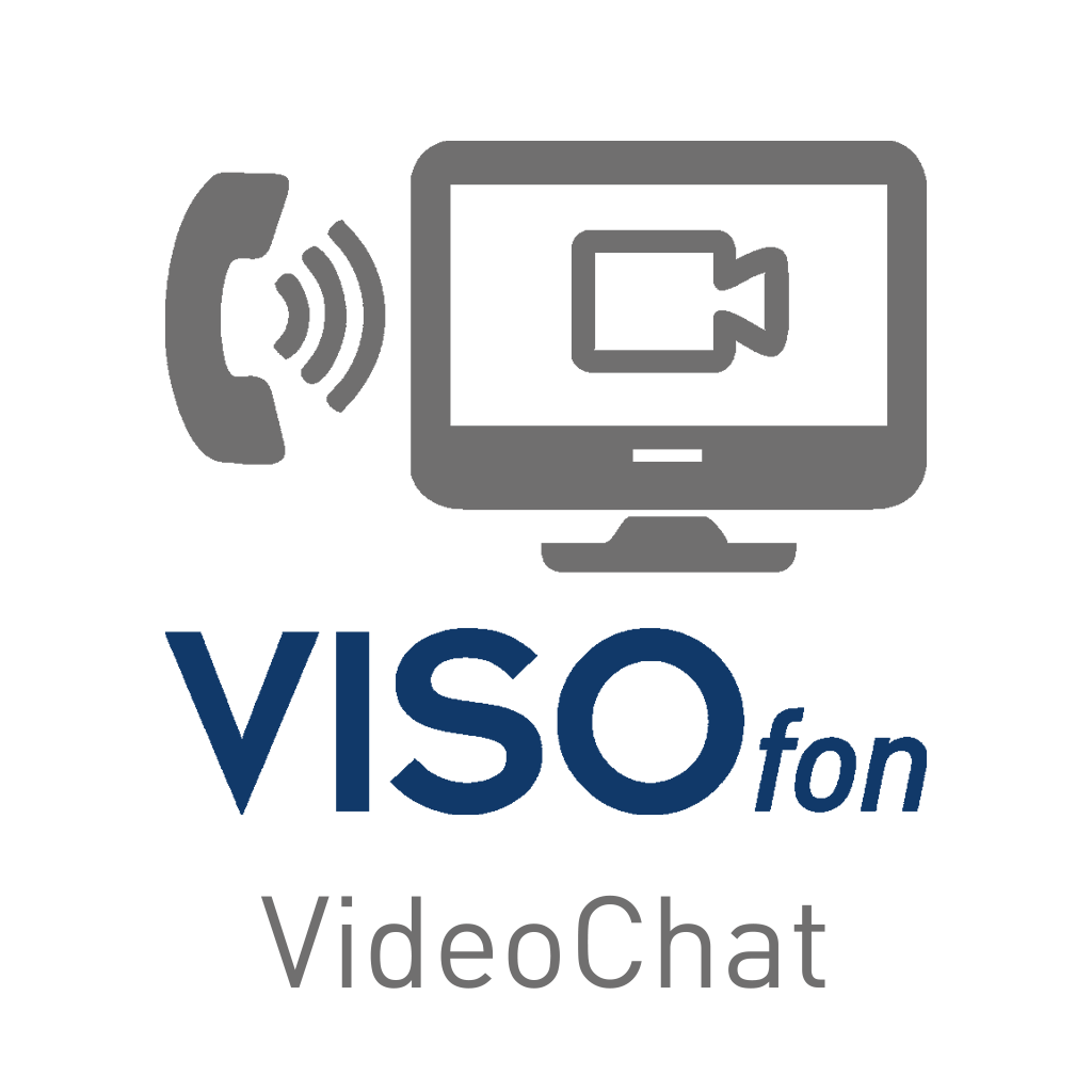 Piktogramm eines stilisierten Computerbildschirms, das das AGFEO Visofon symbolisiert; darunter der Schriftzug „VideoChat“.