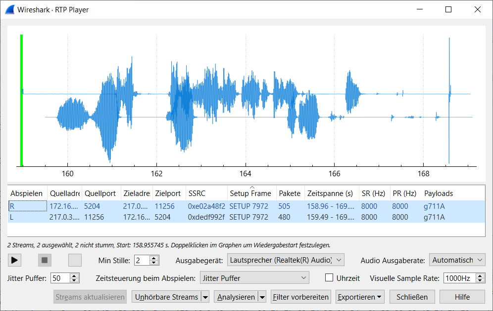 RTP Sprachdaten in Wireshark anhören - AGFEO TechBlog Beitrag