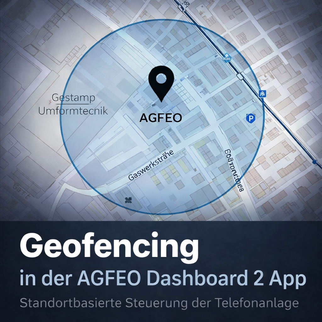 Titelbild TechBlog Beitrag Geofencing Funktion AGFEO Dashboard 2 App