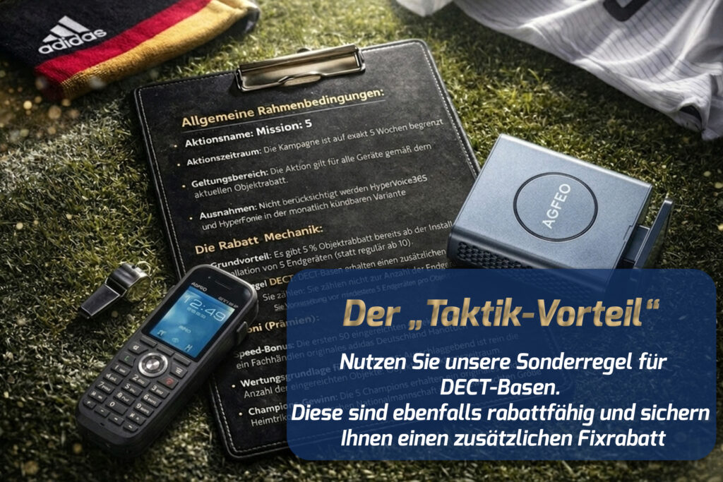 Der "Taktik-Vorteil" 
Nutzen Sie unsere Sonderregeln für DECT-Basen. Diese sind ebenfalls rabattfähig und sichern Ihnen einen zusätzlichen Fixrabatt