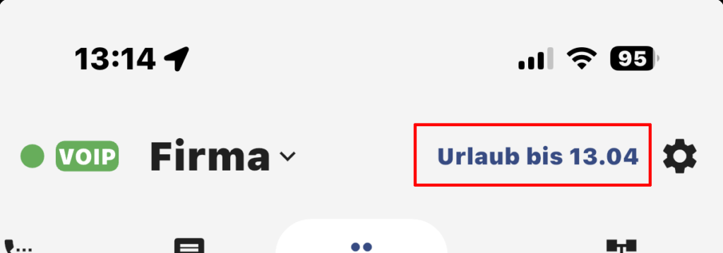 Screenshot Schnellzugriff AGFEO Dashboard 2 App
