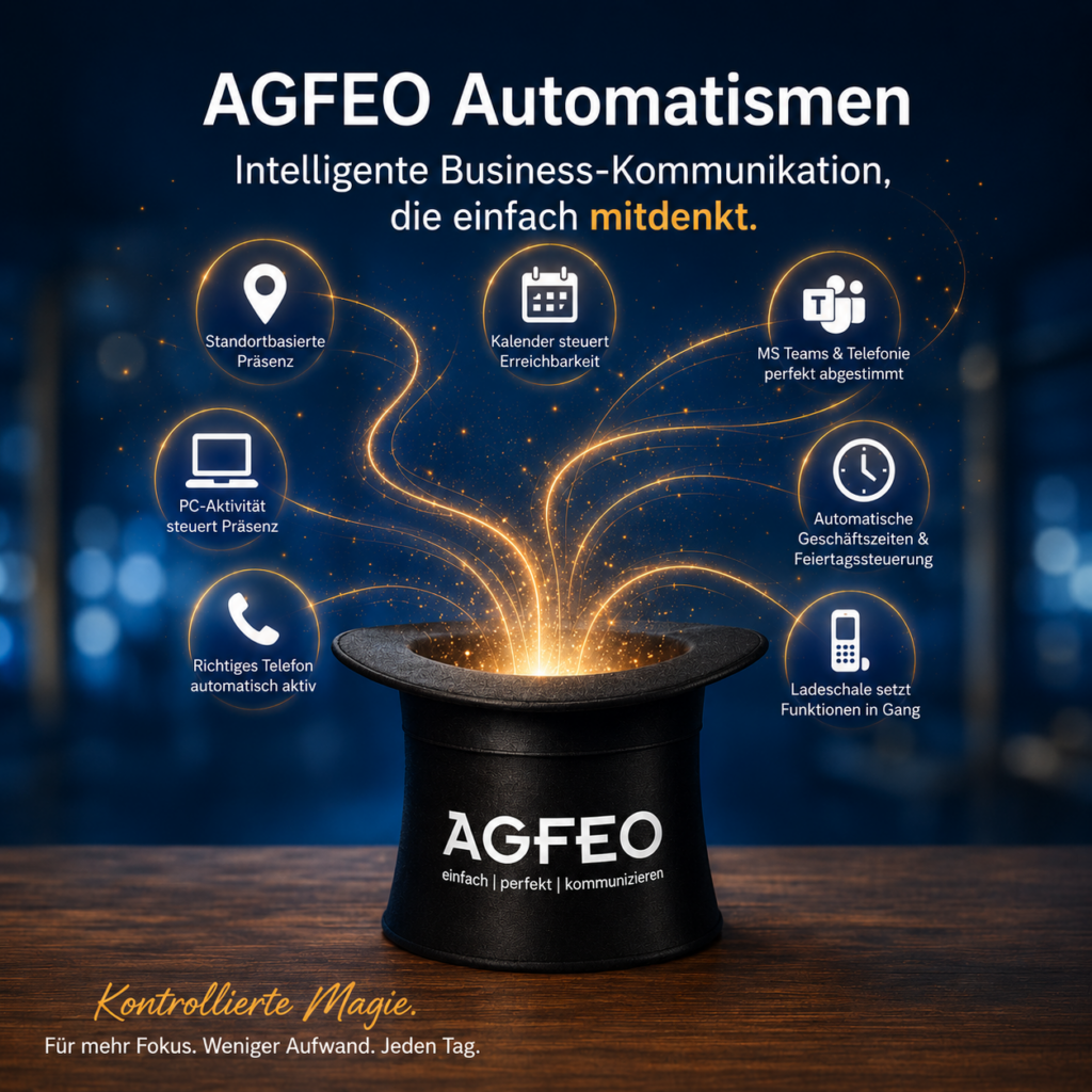 Magisches AGFEO. Telefonanlagen A utomatismen - TitelBild 960x960px