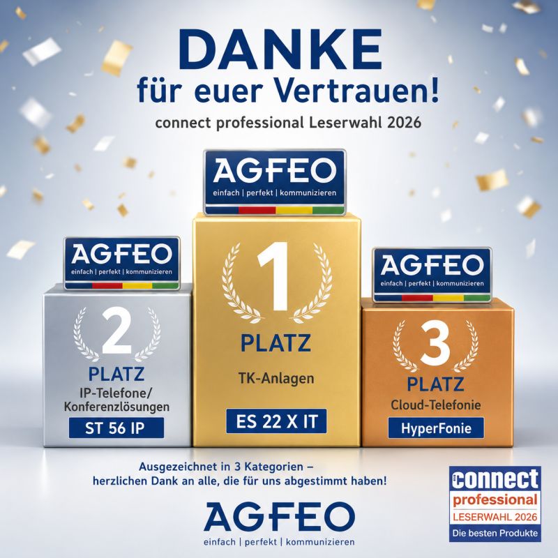 Leserwahl der connect professional - AGFEO gleich dreimal ausgezeichnet
